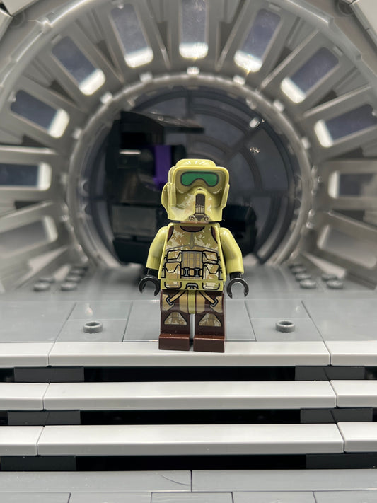 Clone Scout Trooper, 41st Elite Corps (Phase 2) - Kashyyyk Camouflage, Scowl Item No: sw0518 Star Wars LEGO Set 75035