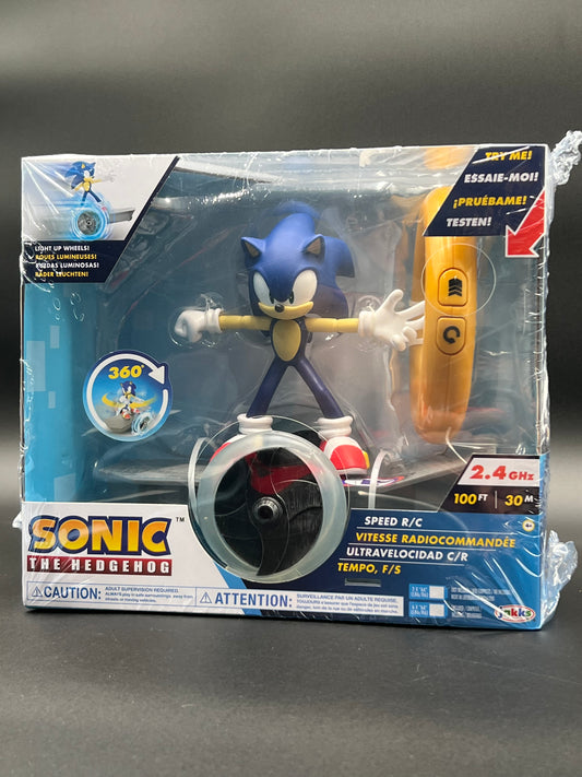 Sonic The Hedgehog Speed RC Skateboard Vehicle with Gold Ring Controller – Light Up Wheels & 360 Spins, Turbo Mode for Extra Boost, 2.4GHz, 100FT Range