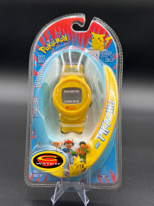 POKEMON PIKACHU WATCH #25 ANIMATION & SOUNDS DIGITAL YELLOW VINTAGE 1999 TRENDMASTERS