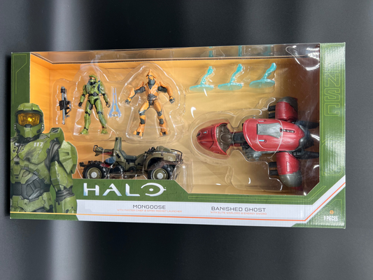 HALO Classified Vehicle 2 Pack: Mongoose w/Master Chief + Banished Ghost w/Elite Warlord