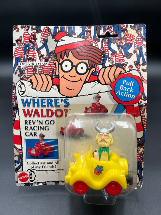 Where's Waldo Rev'n GO Racing Car Norseman Mattel 1991 New