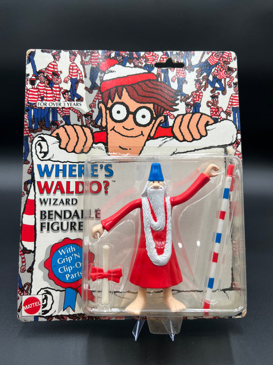 Where's Waldo Wizard Bendable Figure Mattel 1991 New With Grip and Clip on Parts