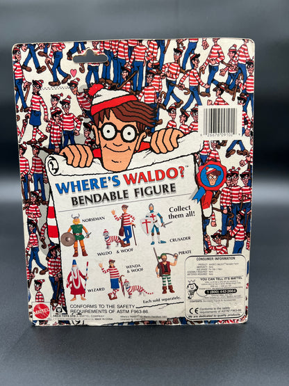 Where's Waldo Wizard Bendable Figure Mattel 1991 New With Grip and Clip on Parts
