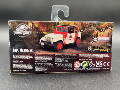 Jada Toys Jurassic World 1:32 Jeep Wrangler Die-cast Car, Toys for Kids and Adults,White/Red