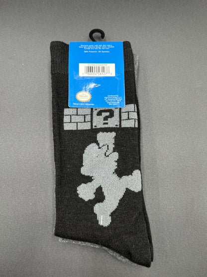 Super Mario Crew Socks 2 Pair Shoe Size 6.5-12 Official Nintendo