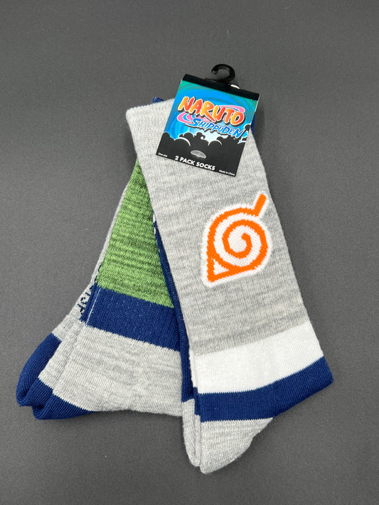 Naruto Shippuden Crew Socks 2 Pair One Size
