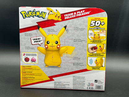 Pokémon Train and Play Deluxe Pikachu - 4.5-Inch Pikachu Figure with Lights, Sounds, and Moving Limbs Plus Interactive Accessories