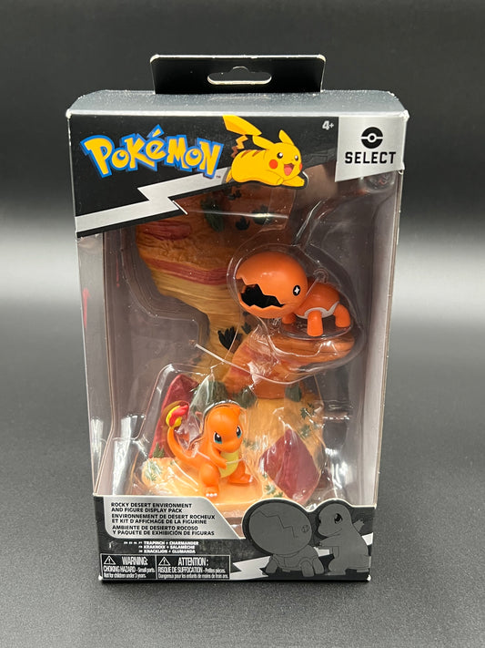 Pokémon Desert Rocks Environment - 6-Inch Multi-Level Display Set with Two 2-inch Battle Figures