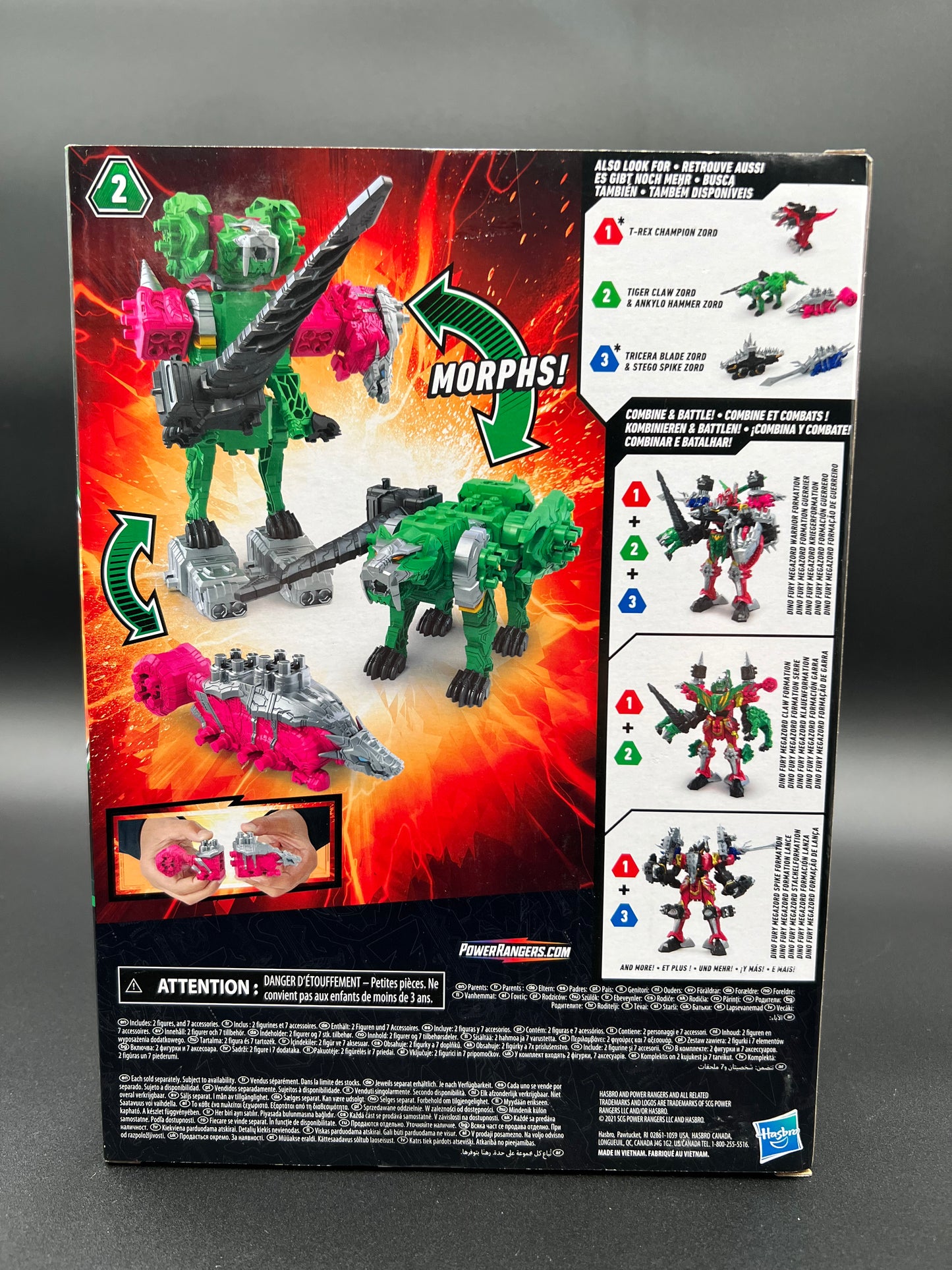 Power Rangers Dino Fury Ankylo Hammer Zord & Tiger Claw Zord Link New in Box #039 2