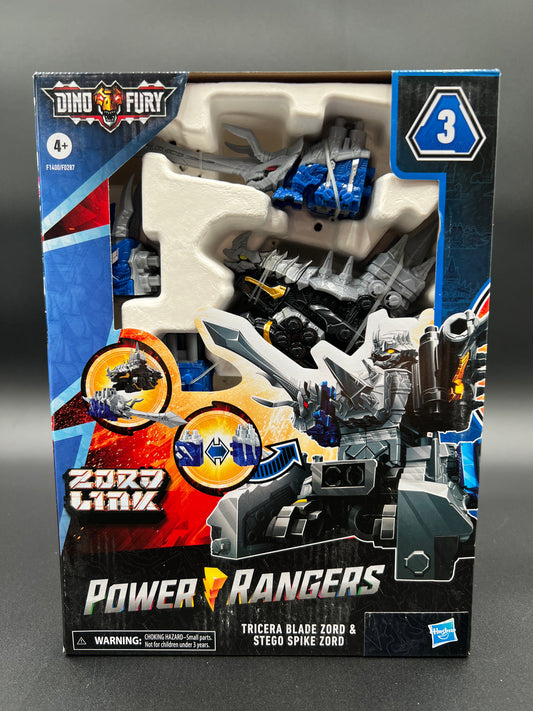 Power Rangers Dino Fury Zord Link Tricera Blade Zord Stego Spike Zord Link # 3 New Hasbro