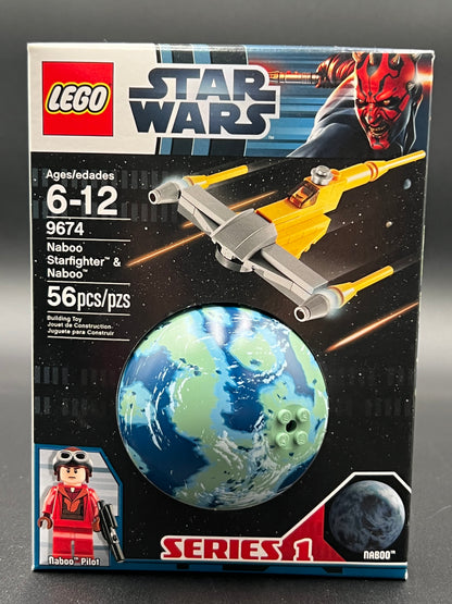 LEGO Star Wars 9674 Naboo Starfighter & Naboo new 56 pieces sealed pilot Series 1