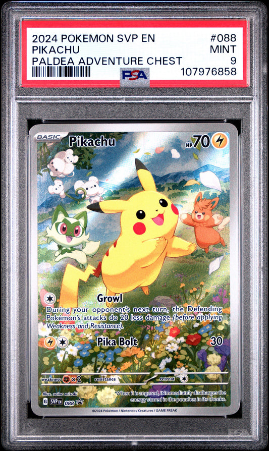 PSA 9 2024 Scarlet & Violet Promo - Pikachu Illustration Rare Promo #088 - 9 MINT