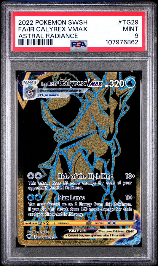PSA 9 2022 Pokémon Ice Rider Calyrex VMAX TG29/TG30 Ultra Rare Astral Radiance