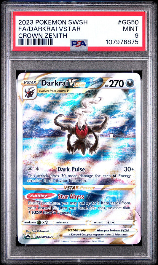 PSA 9 - 2023 POKEMON SWORD AND SHIELD CROWN ZENITH GG50 FA/DARKRAI VSTAR