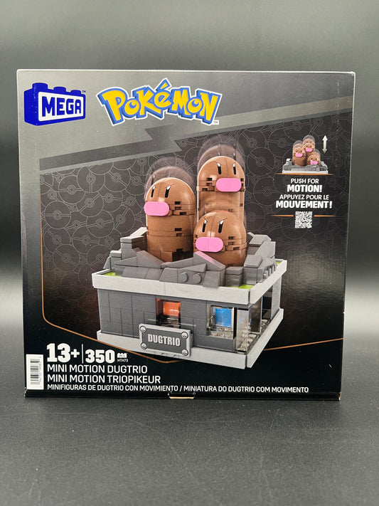 MEGA Pokémon Building Toys Set Mini Motion Dugtrio with 350 Pieces, Pop Up Motion, 5 Inches Tall, for Adult Collectors