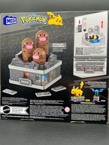 MEGA Pokémon Building Toys Set Mini Motion Dugtrio with 350 Pieces, Pop Up Motion, 5 Inches Tall, for Adult Collectors