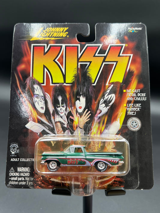 Johnny Lightning KISS Die Cast Johnny Lightning Kiss 1959 El Camino Metal Body and Chassis Real Wheel Series Truck Playing Mantis New