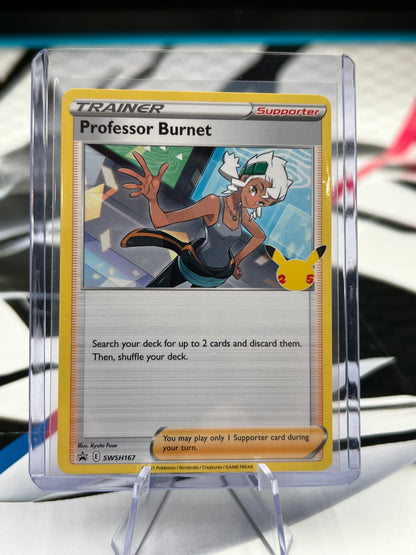 Professor Burnet - SWSH167 (25th Anniversary Stamp) - SWSH: Sword & Shield Promo Cards (SWSD) Pokemon TCG (Copy)