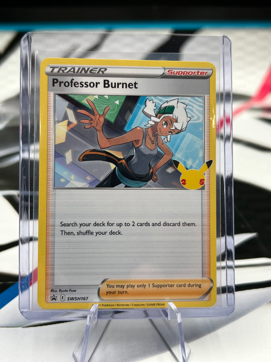Professor Burnet - SWSH167 (25th Anniversary Stamp) - SWSH: Sword & Shield Promo Cards (SWSD) Pokemon TCG (Copy)