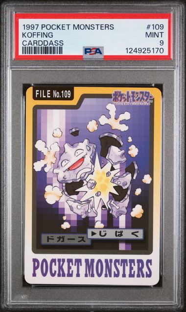 PSA 9 1997 POCKET MONSTERS CARDDASS #109 KOFFING CARDDASS Graded Pokémon TCG