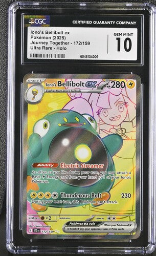 CGC 10 Iono's Bellibolt ex 172/159 Journey Together Graded Pokémon TCG
