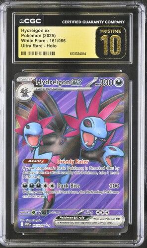 CGC 10 Pristine Hydreigon ex - 161/086 - SV: White Flare (WHT) Graded Pokémon Card TCG