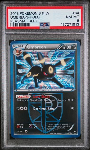 PSA 8 Umbreon 64/116 (Team Plasma) - Plasma Freeze (PLF) Graded Pokémon TCG