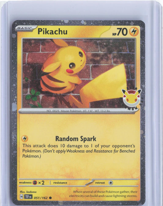 Pikachu (Pokemon Day 2026) 051/162 Holo Pokemon Holo TCG Card