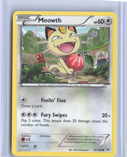 Meowth 67/108 Common Roaring Skies Pokemon TCG Card