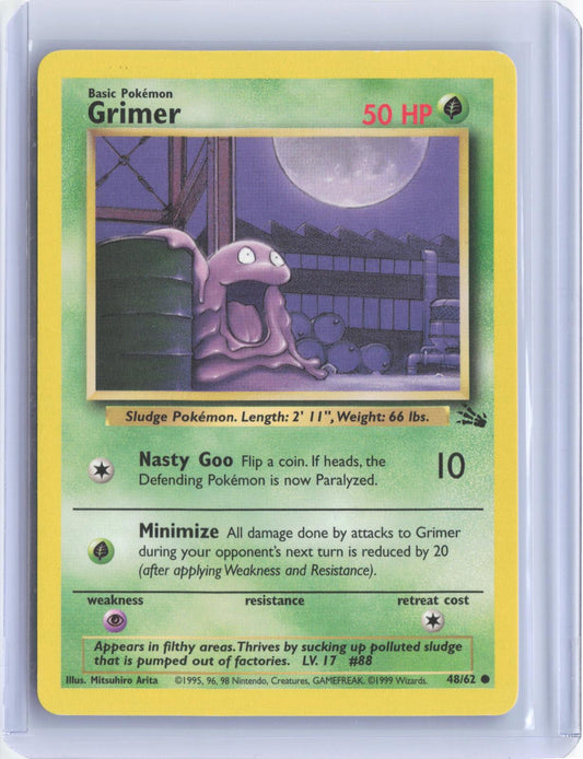 Grimer 48/62 Common Fossil Pokemon Unlimited TCG Card