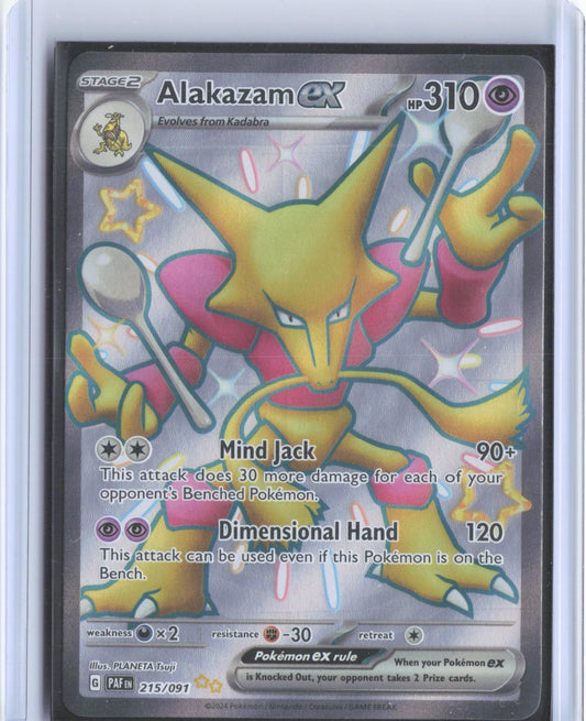 Alakazam ex 215/091 Shiny Ultra Rare Paldean Fates Pokemon Holo