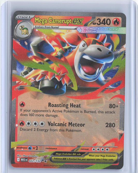 Mega Camerupt ex 022/132 Double Rare Mega Evolution Pokemon Holo