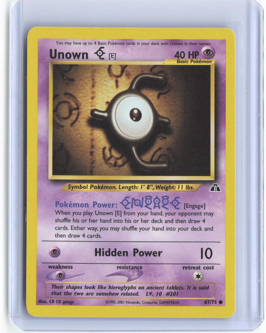 Unown [E] 67/75 Common Neo Discovery Pokemon Unlimited TCG Card
