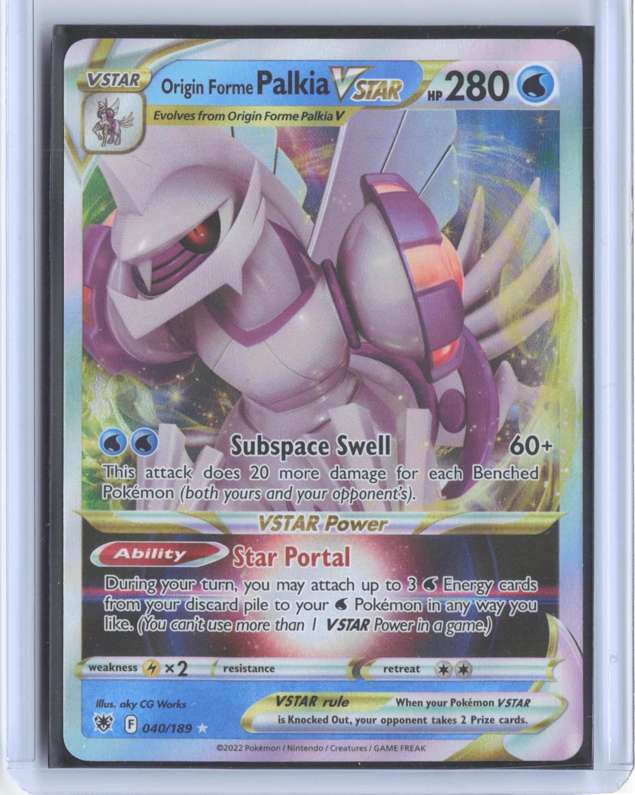 Origin Forme Palkia VSTAR 040/189 Holo VSTAR Rare Astral Radiance Pokemon