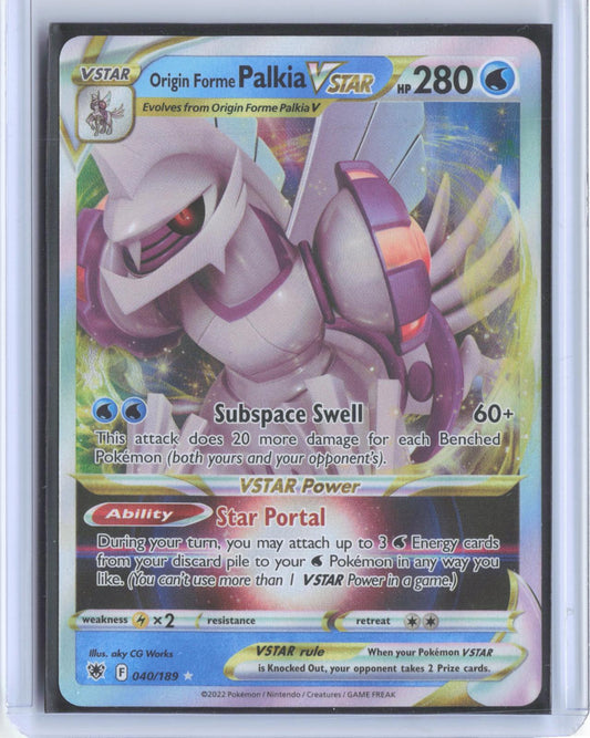 Origin Forme Palkia VSTAR 040/189 Holo VSTAR Rare Astral Radiance Pokemon