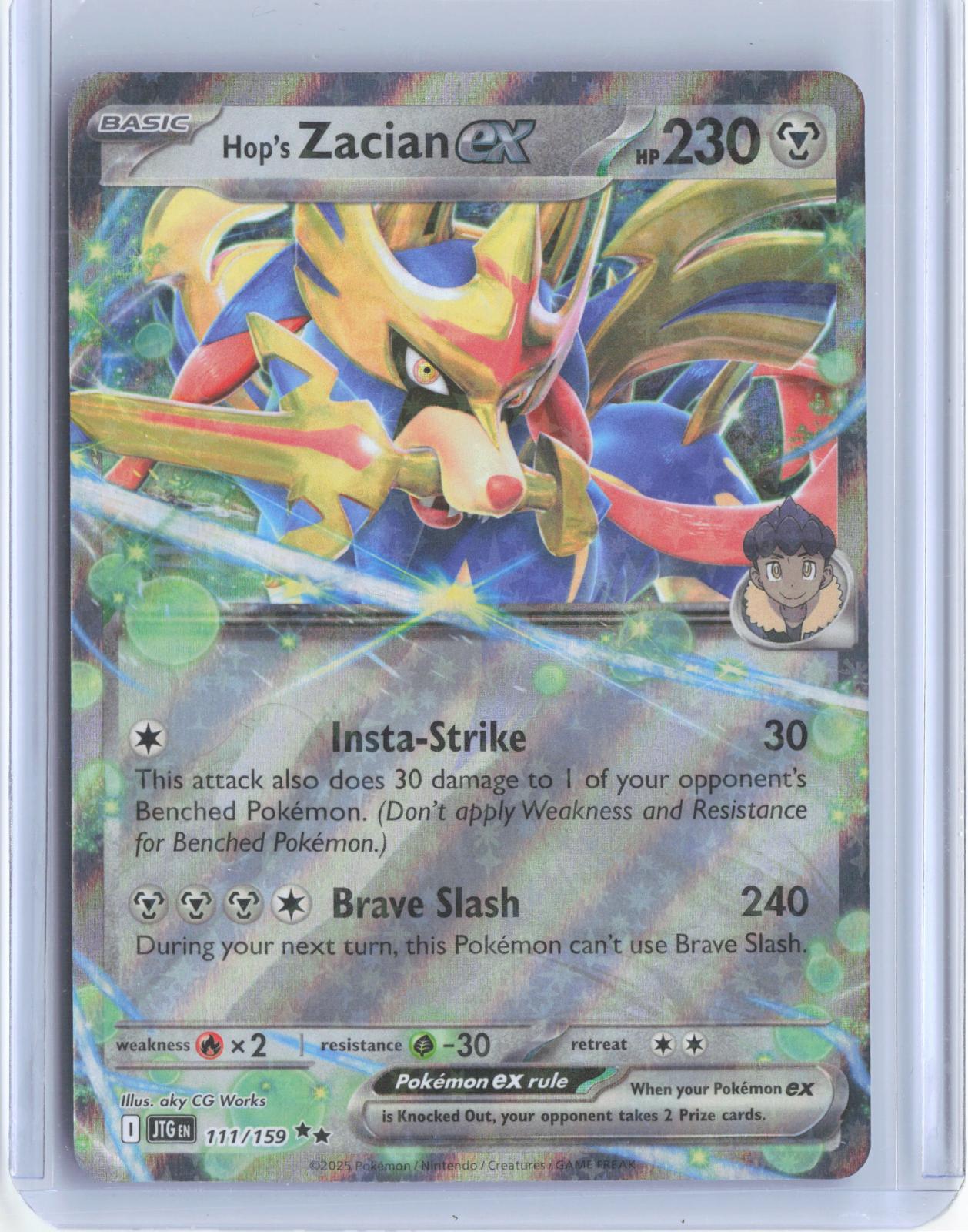 Hop's Zacian ex 111/159 Double Rare Journey Together Pokemon Holo