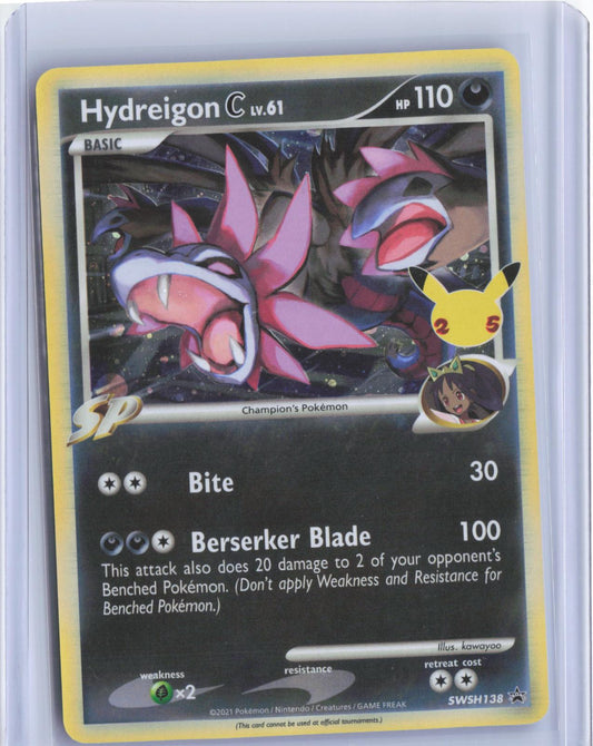 Hydreigon C lv.61 SWSH138 Holo Promo Sword & Shield Promo Pokemon Holo TCG Card