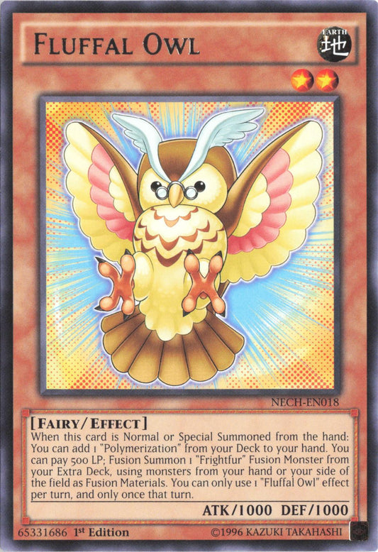 Fluffal Owl NECH-EN018 Rare The New Challengers Yu-Gi-Oh 1st Edition