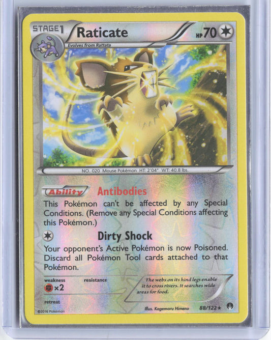 Raticate 88/122 Rare BREAKpoint Pokemon Reverse Holo TCG Card