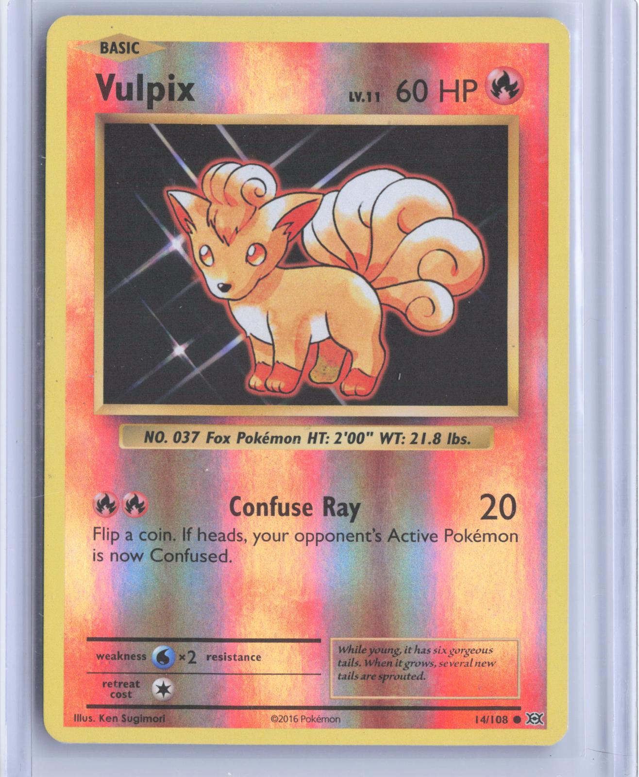 Vulpix 14/108 Common Evolutions Pokemon Reverse Holo TCG Card