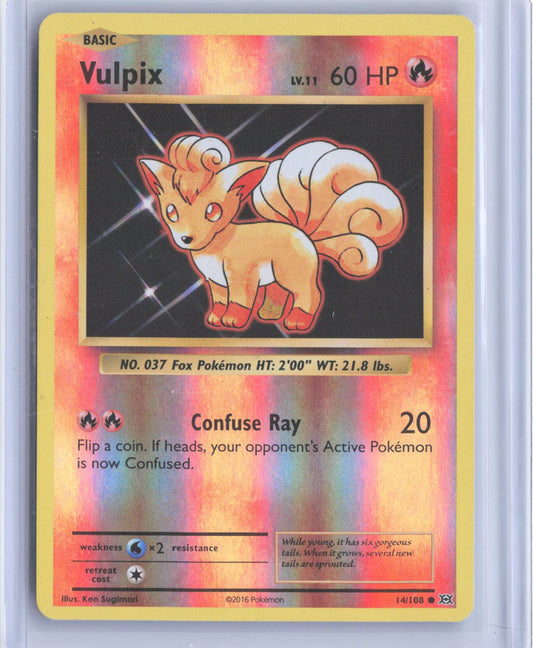 Vulpix 14/108 Common Evolutions Pokemon Reverse Holo TCG Card