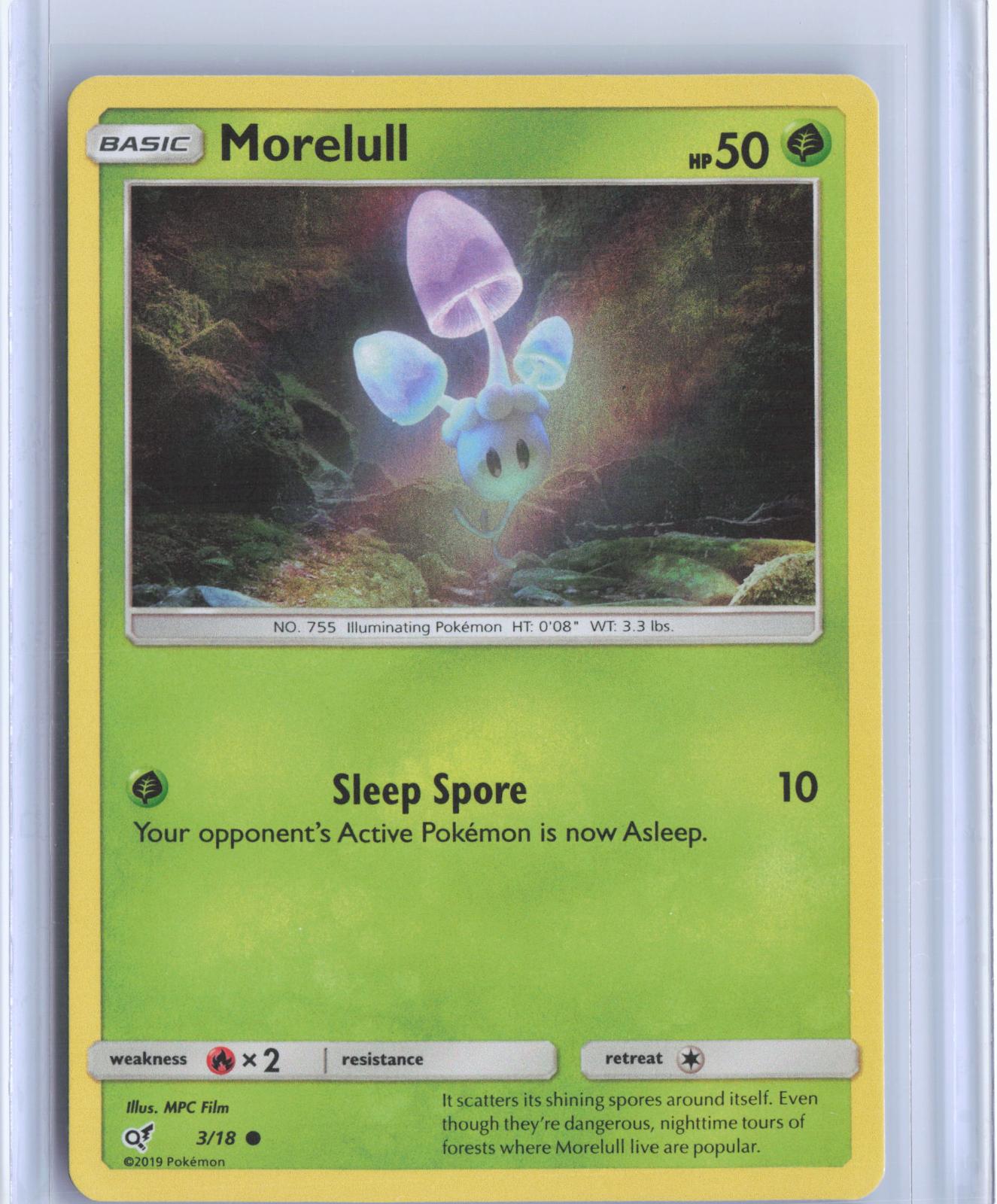 Morelull 3/18 Common Detective Pikachu Pokemon Holo TCG Card