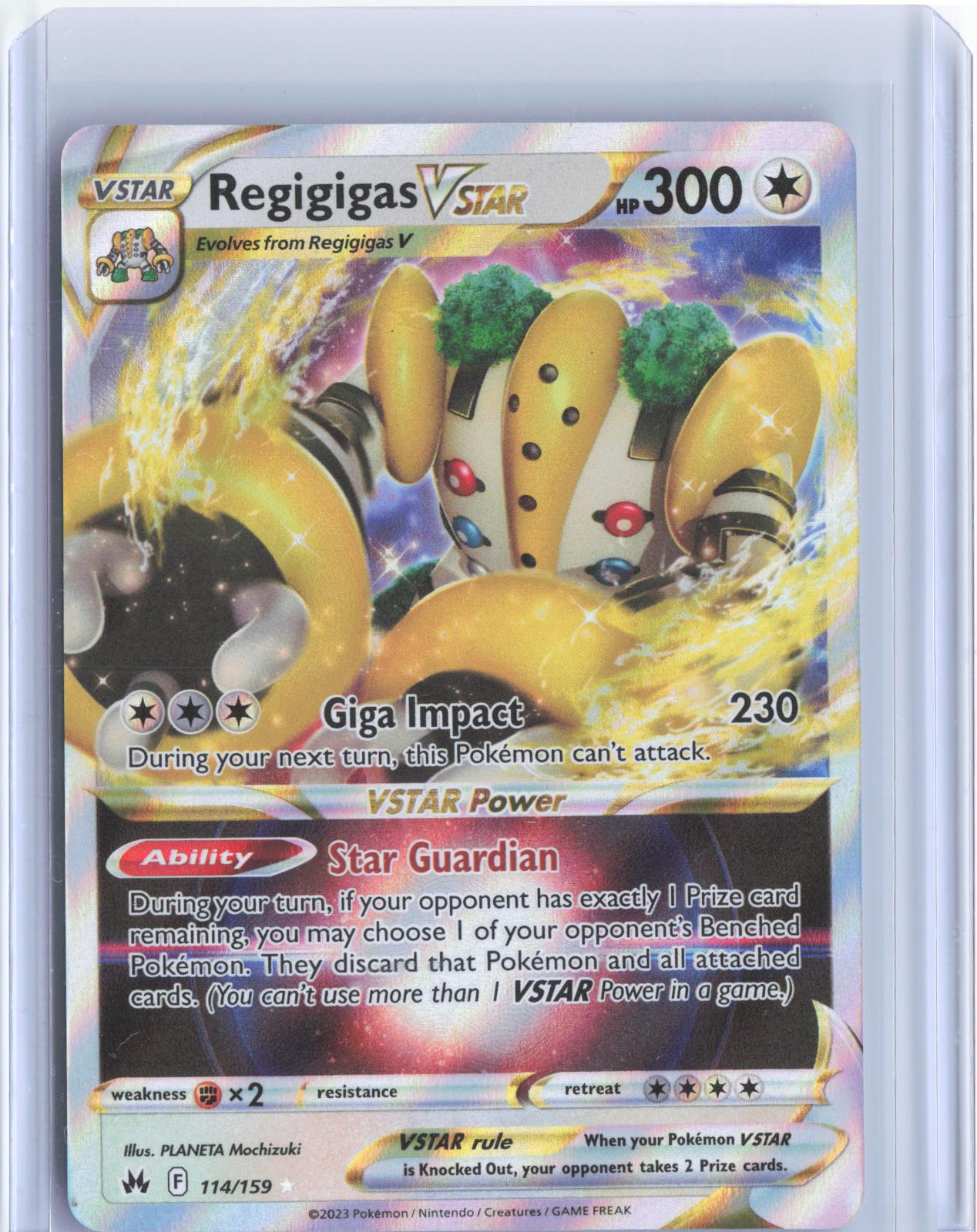 Regigigas VSTAR 114/159 Holo VSTAR Rare Crown Zenith Pokemon TCG Card