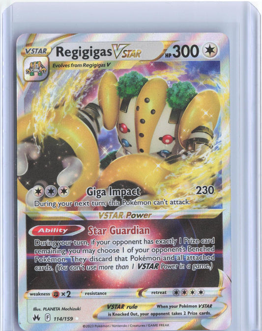 Regigigas VSTAR 114/159 Holo VSTAR Rare Crown Zenith Pokemon TCG Card