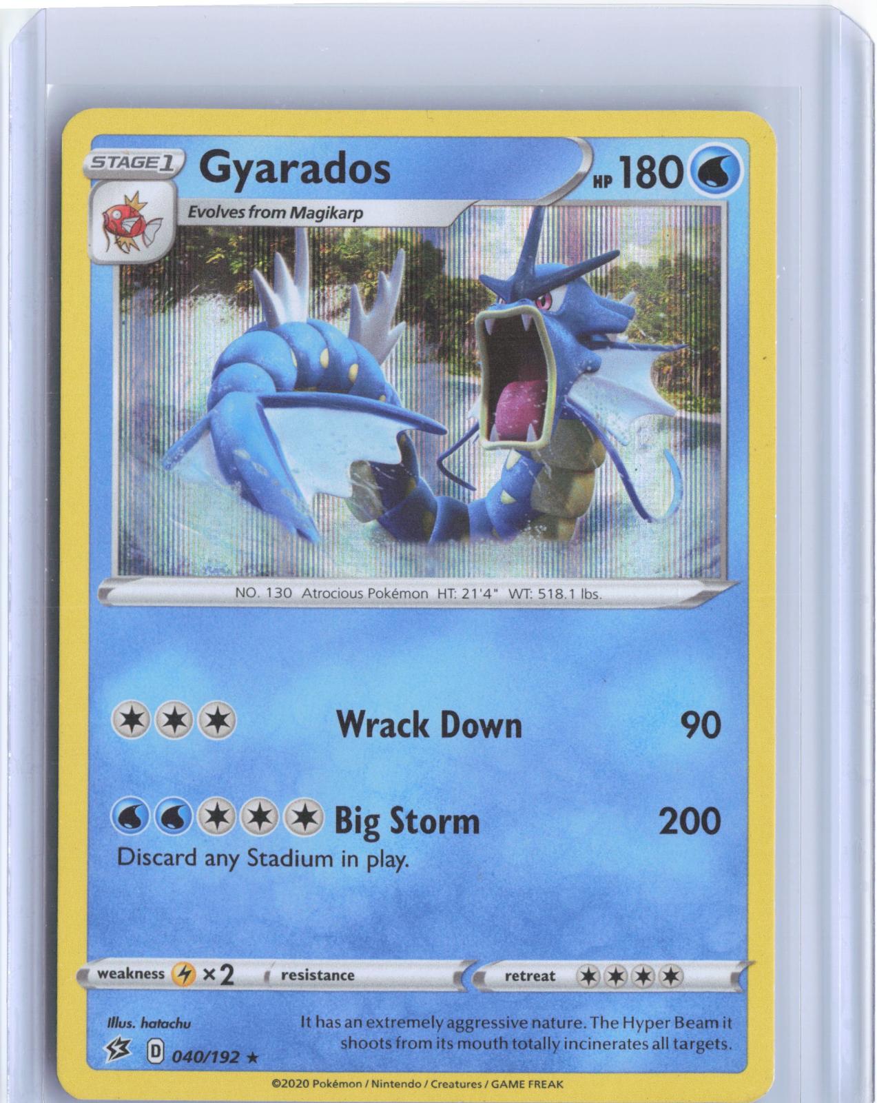 Gyarados 040/192 Holo Rare Rebel Clash Pokemon TCG Card