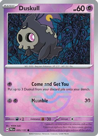 Duskull (Poke Ball Pattern) 035/131 Holo Prismatic Evolutions Pokemon TCG Card