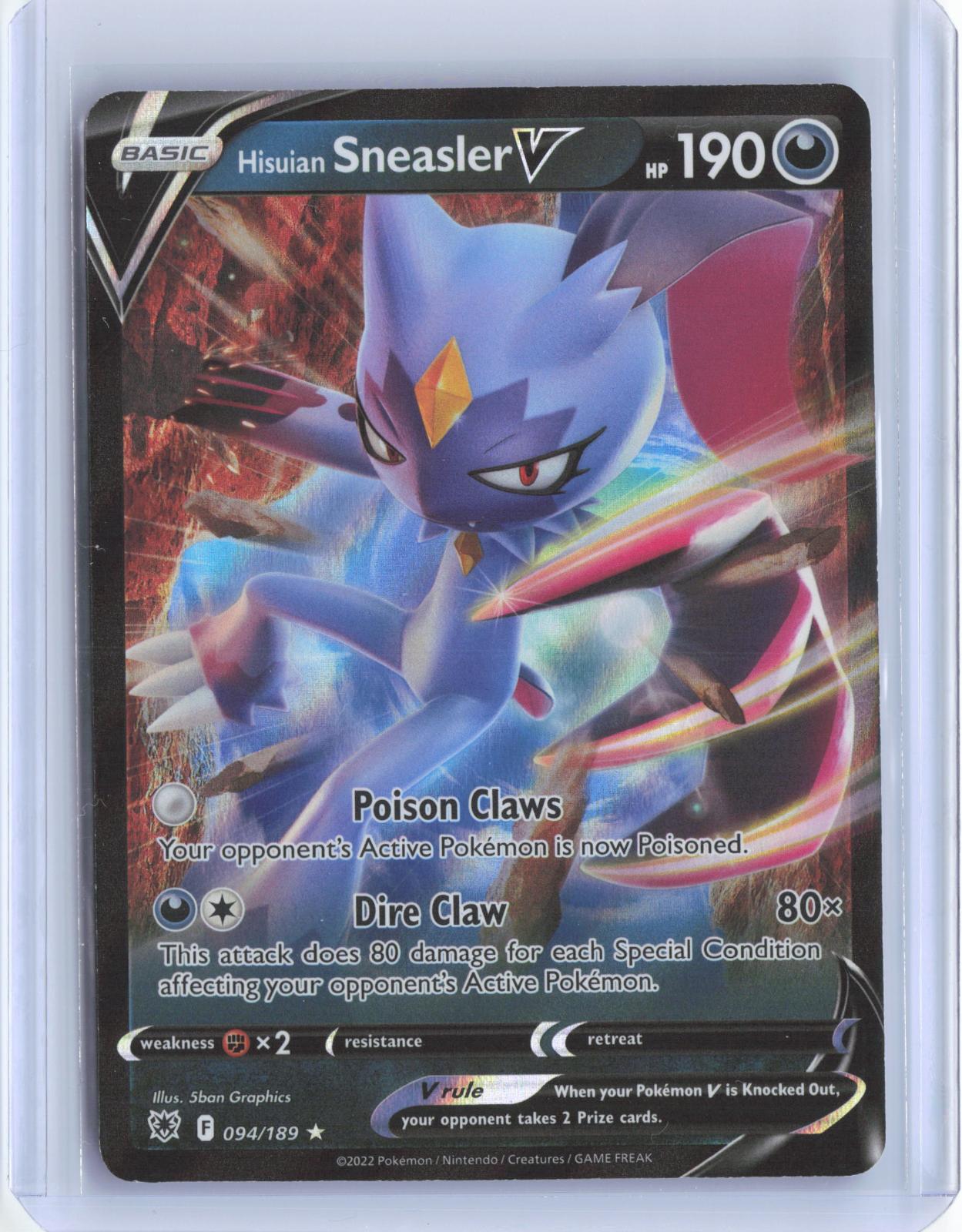 Hisuian Sneasler V 094/189 Holo V Rare Astral Radiance Pokemon TCG Card