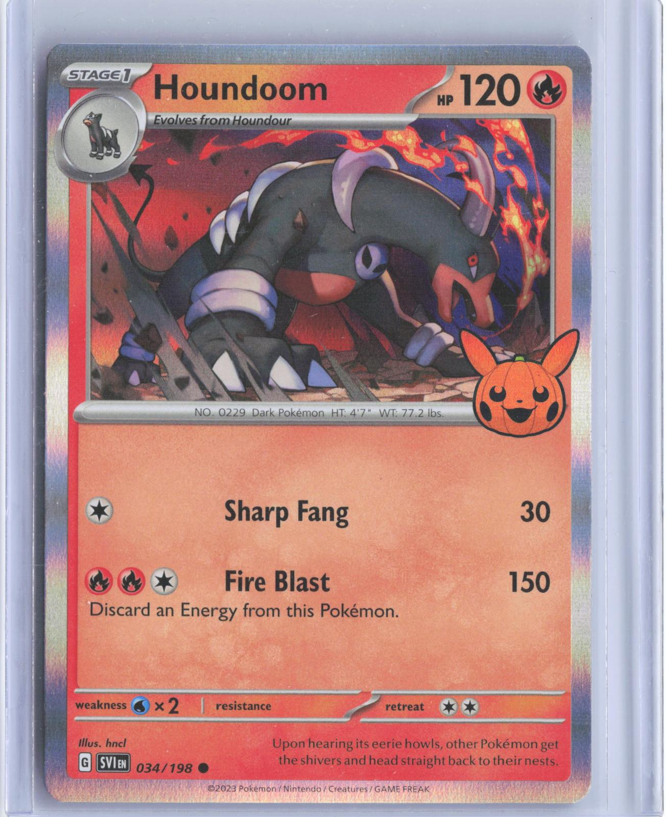 Houndoom 034/198 Holo Common Trick or Trade BOOster 2023 Pokemon TCG Card