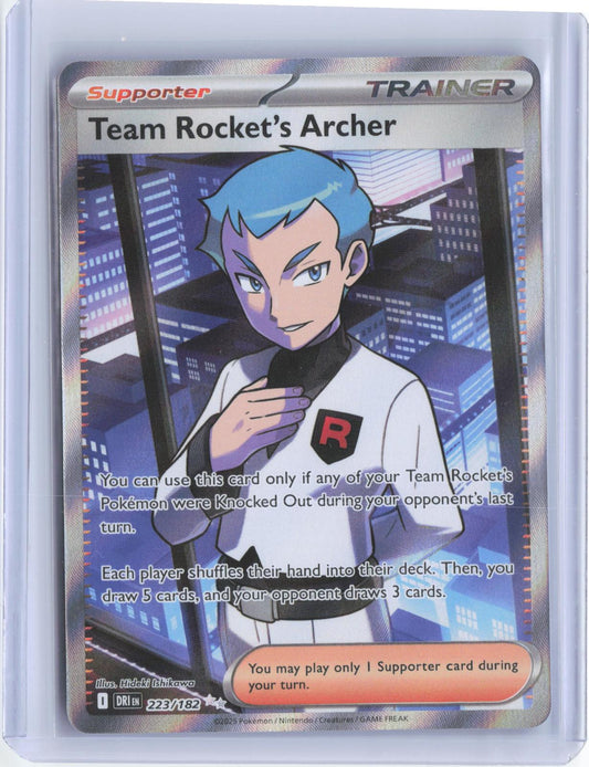 Team Rocket's Archer 223/182 Ultra Rare Destined Rivals Pokemon Holo TCG Card