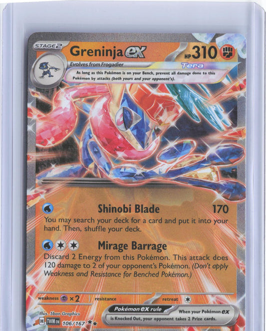 Greninja ex 106/167 Double Rare Twilight Masquerade Pokemon Holo TCG Card